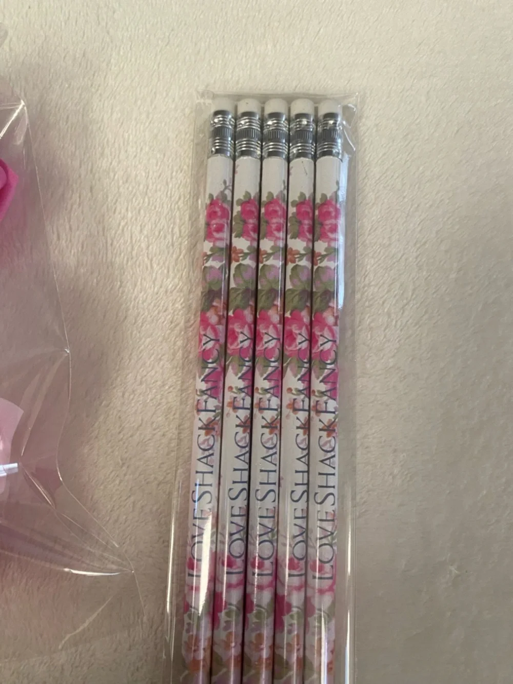 Floral Pink Pencil Set